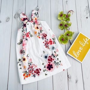 NWOT Zara Cotton White Floral Dress Girl Size 9